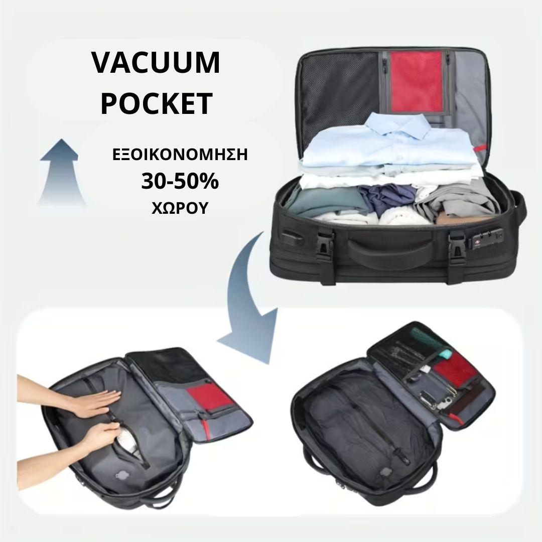 Sakidio-sympiesis-me-keno-aera-VacuumX-50L-me-kleidaria-TSA-kai-thyra-USB