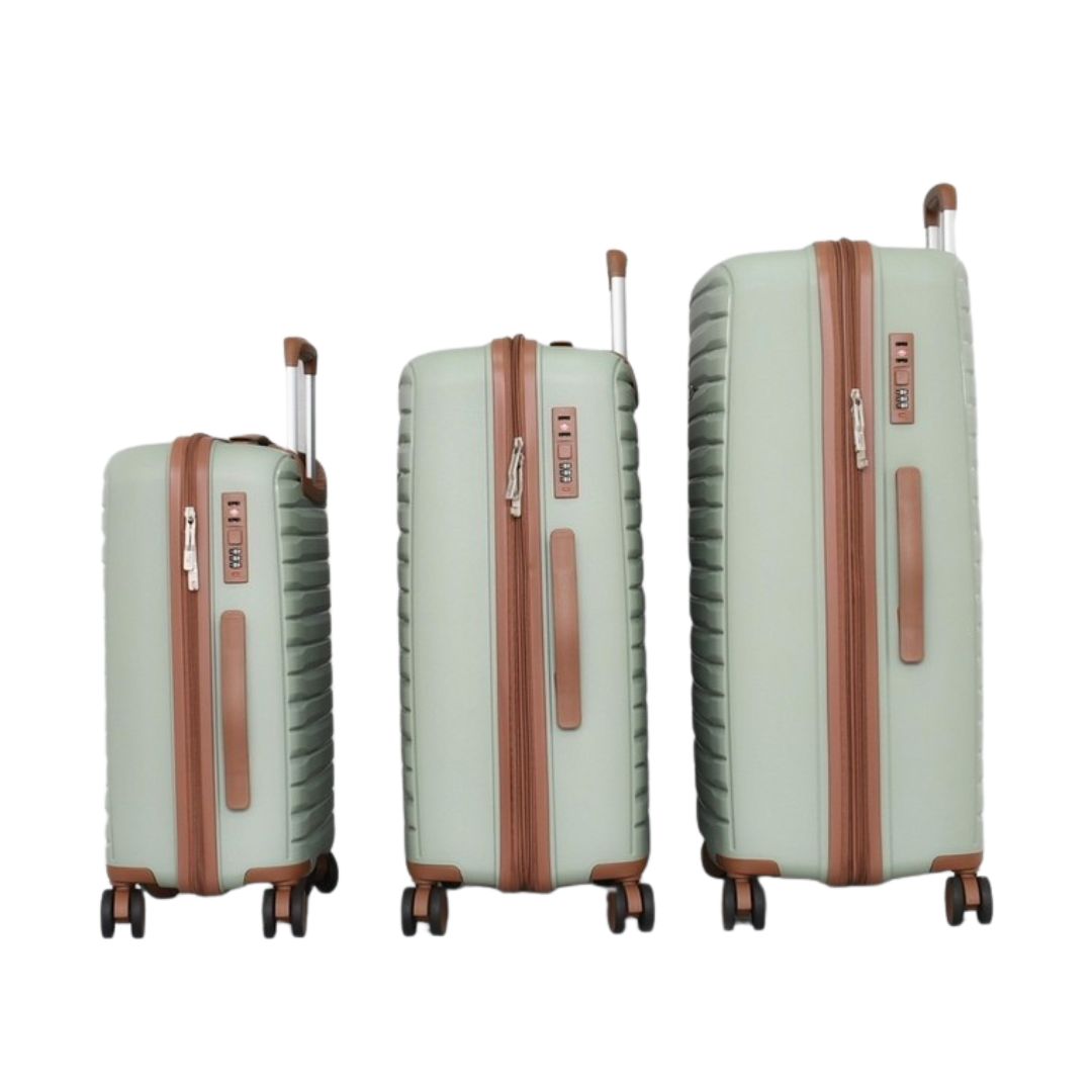 Set-3-valises-sklirou-typou-apo-polypropylenio-me-4-diplous-peristrefomenous-trochous-prasinos