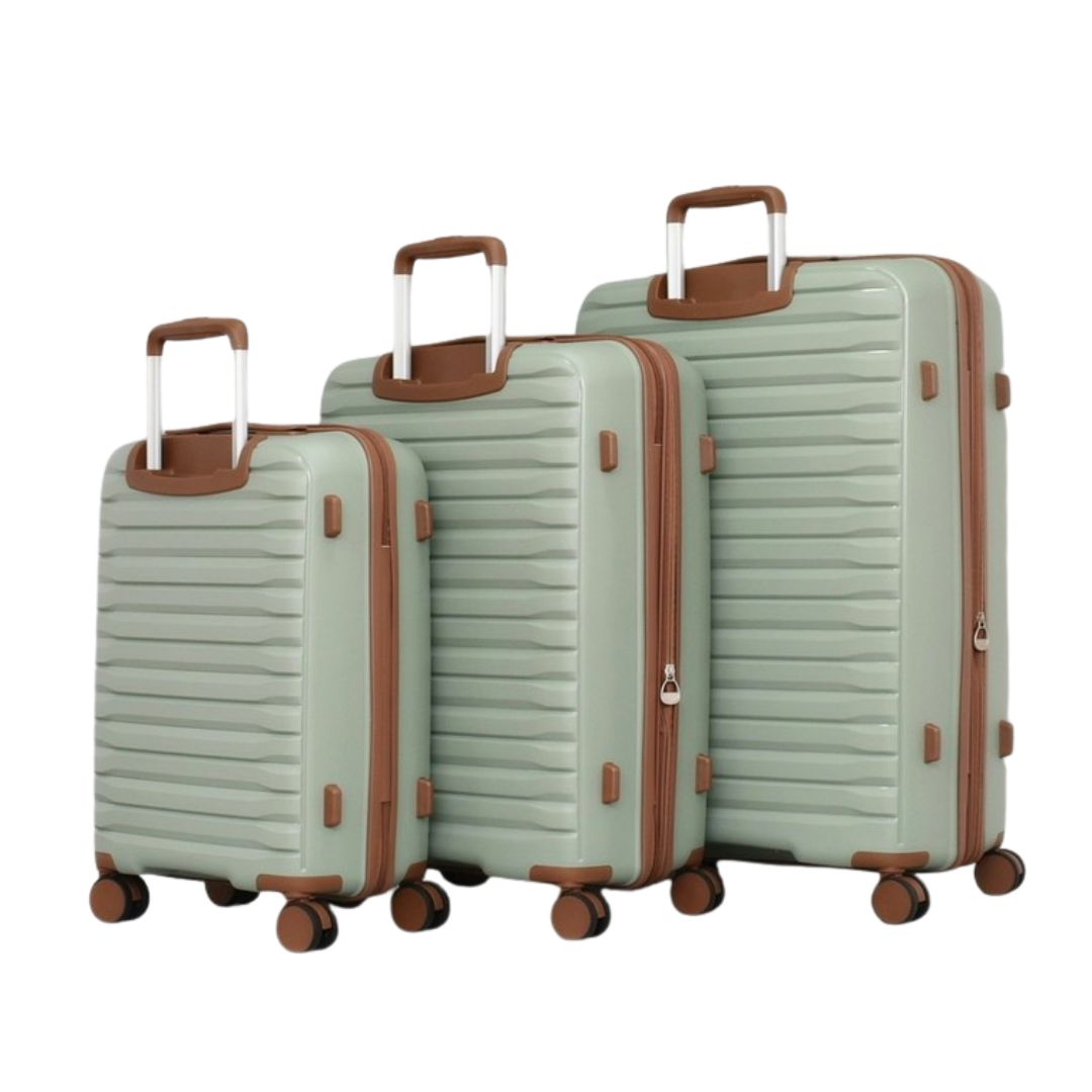 Set-3-valises-sklirou-typou-apo-polypropylenio-me-4-diplous-peristrefomenous-trochous-prasinos